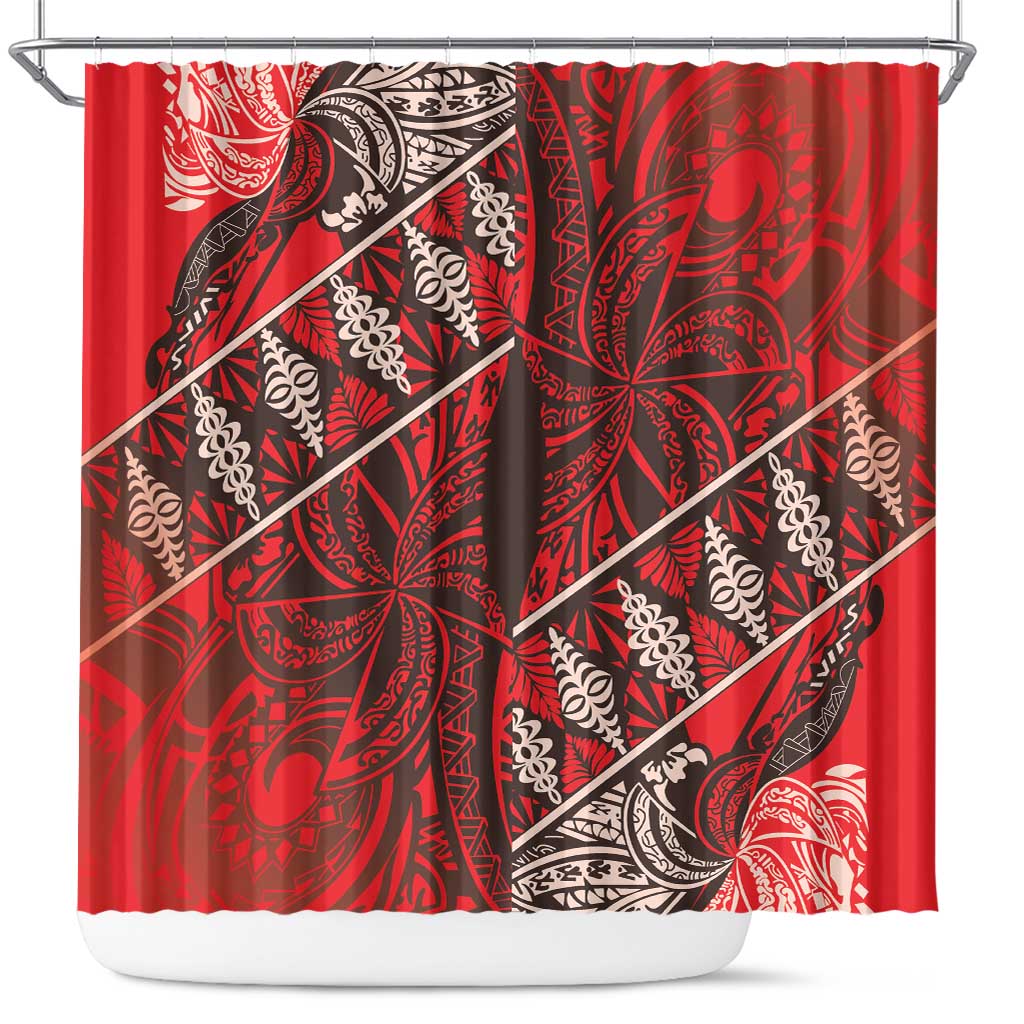 Vintage Ngatu Tribal Tonga Pattern Shower Curtain - Polynesian Pride