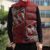 Vintage Ngatu Tribal Tonga Pattern Sleeveless Puffer Jacket - Polynesian Pride