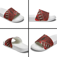 Vintage Ngatu Tribal Tonga Pattern Slide Sandals - Polynesian Pride
