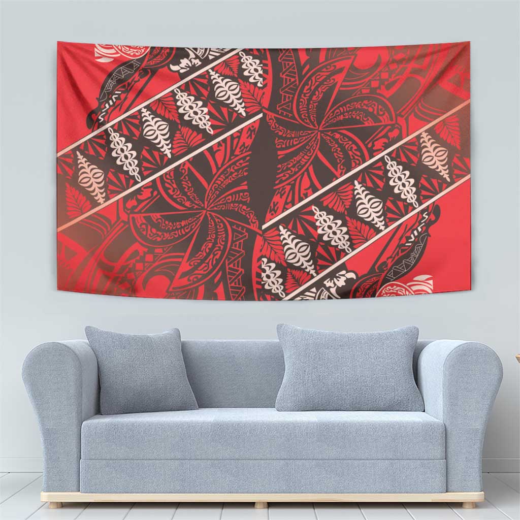 Vintage Ngatu Tribal Tonga Pattern Tapestry - Polynesian Pride