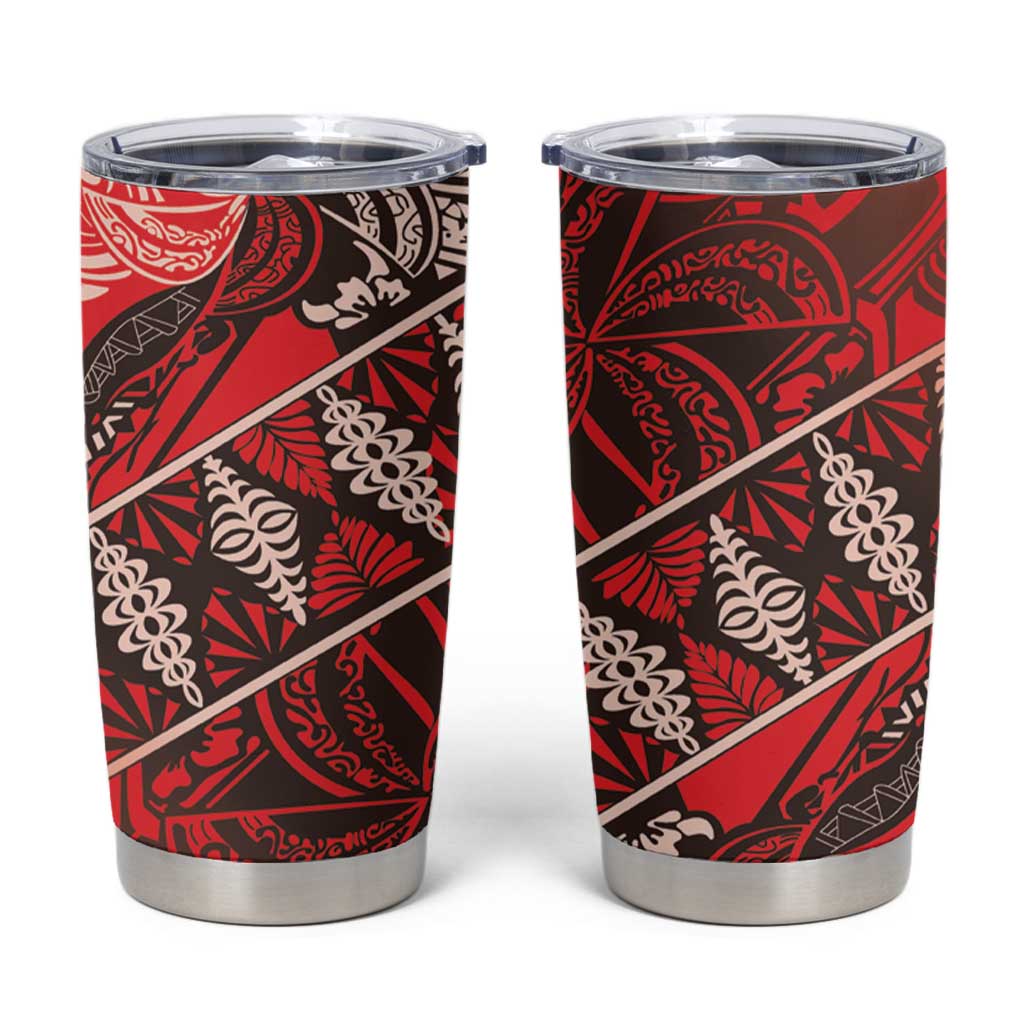 Vintage Ngatu Tribal Tonga Pattern Tumbler Cup - Polynesian Pride