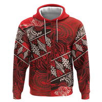 Vintage Ngatu Tribal Tonga Pattern Zip Hoodie - Polynesian Pride