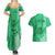 Personalised Strong Maui Couples Matching Summer Maxi Dress and Hawaiian Shirt Good Living Hawaii with Shaka Sign Kakau Tribal Green LT9 - Polynesian Pride