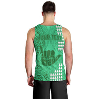 Personalised Strong Maui Men Tank Top Good Living Hawaii with Shaka Sign Kakau Tribal Green LT9 - Polynesian Pride