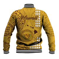 Maui Island Baseball Jacket Kakau Tribal Mixed Polynesian Pattern Gold LT9 - Polynesian Pride