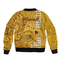 Maui Island Bomber Jacket Kakau Tribal Mixed Polynesian Pattern Gold LT9 - Polynesian Pride