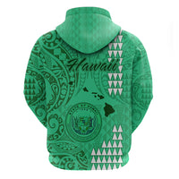 Maui Island Hoodie Kakau Tribal Mixed Polynesian Pattern Green LT9 - Polynesian Pride