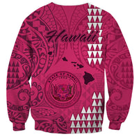 Maui Island Sweatshirt Kakau Tribal Mixed Polynesian Pattern Pink LT9 - Polynesian Pride