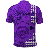 Maui Island Polo Shirt Kakau Tribal Mixed Polynesian Pattern Purple LT9 - Polynesian Pride