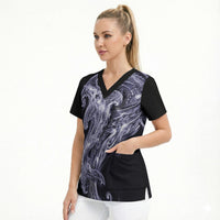 Kikorangi Maori Tribal Hammershark Ghost Spirit Scrub Top
