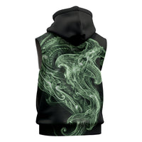 Pounamu Maori Tribal Hammershark Ghost Spirit Sleeveless Zip Hoodie