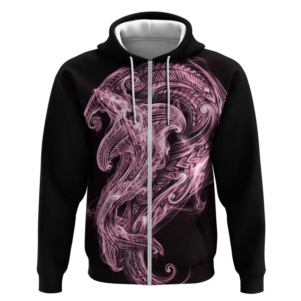 Mawhero Maori Tribal Hammershark Ghost Spirit Zip Hoodie