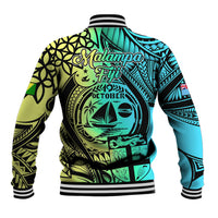 Malampa Fiji Day Baseball Jacket Vanuatu Sand Drawing With Polynesian Pattern LT9 - Polynesian Pride