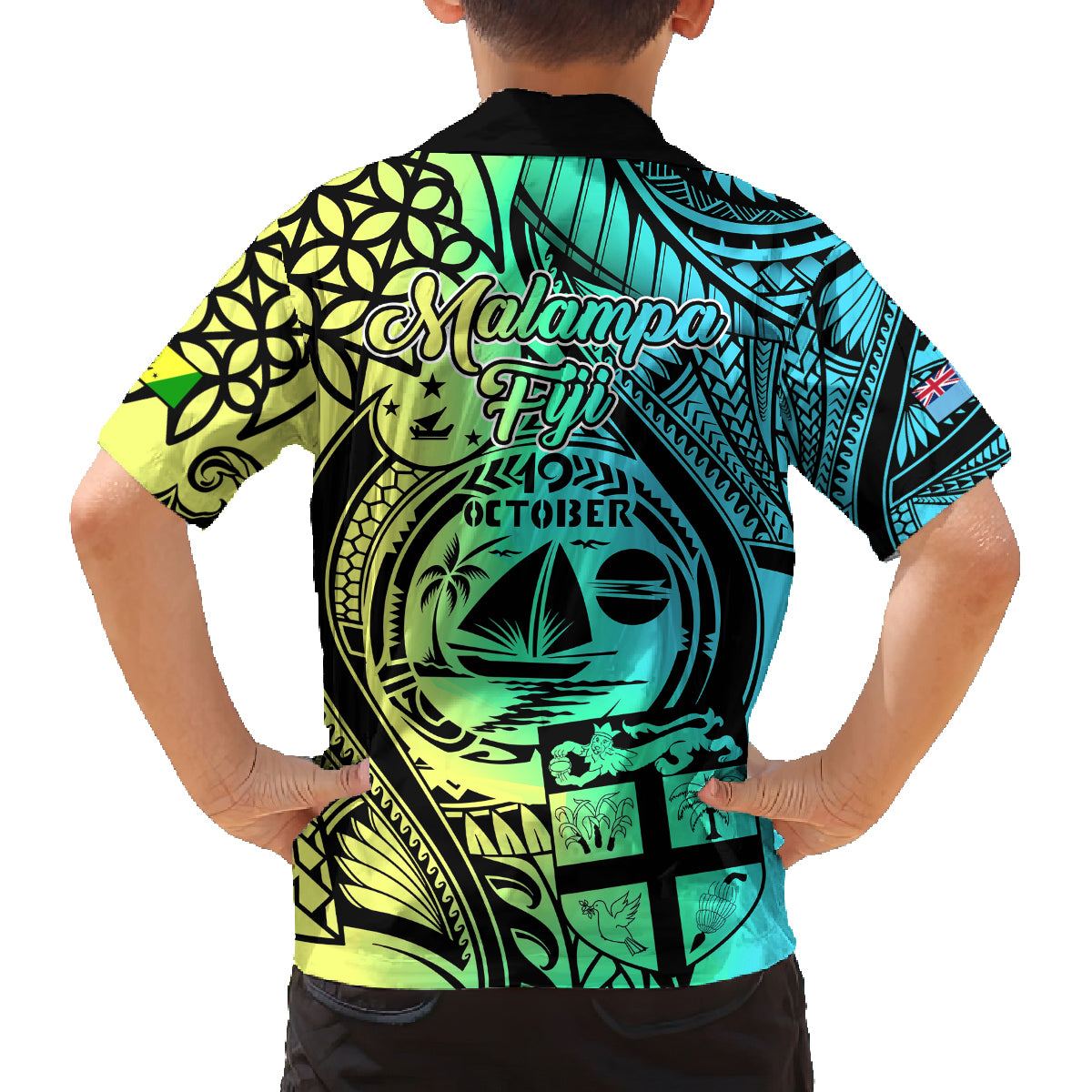 Malampa Fiji Day Family Matching Puletasi Dress and Hawaiian Shirt Vanuatu Sand Drawing With Polynesian Pattern LT9 - Polynesian Pride