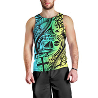 Malampa Fiji Day Men Tank Top Vanuatu Sand Drawing With Polynesian Pattern LT9 - Polynesian Pride