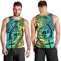 Malampa Fiji Day Men Tank Top Vanuatu Sand Drawing With Polynesian Pattern LT9 - Polynesian Pride