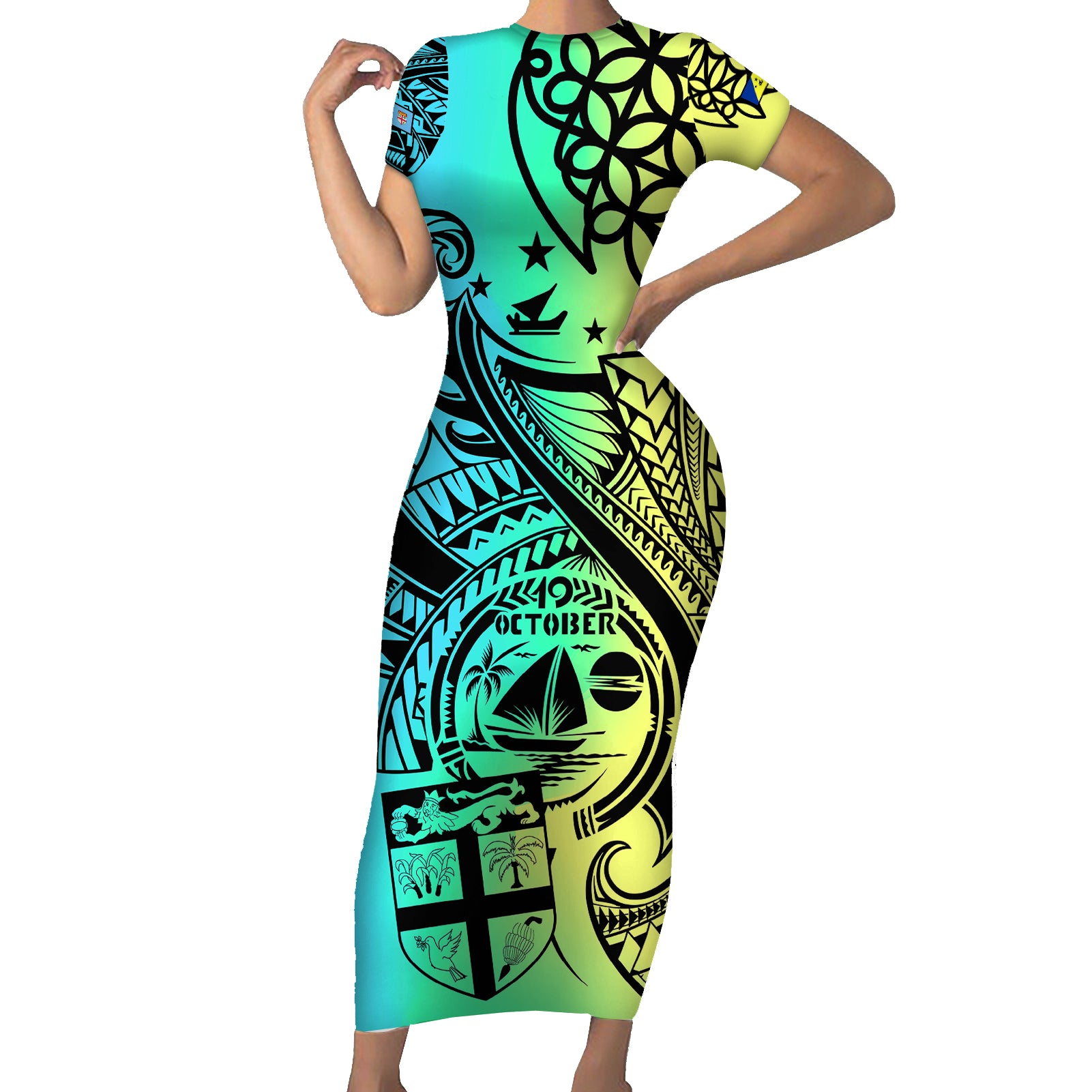 malampa-fiji-day-short-sleeve-bodycon-dress-vanuatu-sand-drawing-with-polynesian-pattern