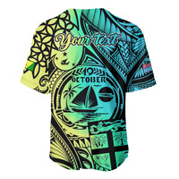 Personalised Malampa Fiji Day Baseball Jersey Vanuatu Sand Drawing With Polynesian Pattern LT9 - Polynesian Pride