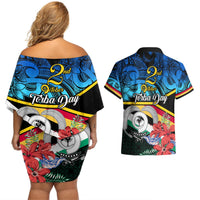 torba-vanuatu-couples-matching-off-shoulder-short-dress-and-hawaiian-shirt-sand-drawing-with-polynesian-pattern