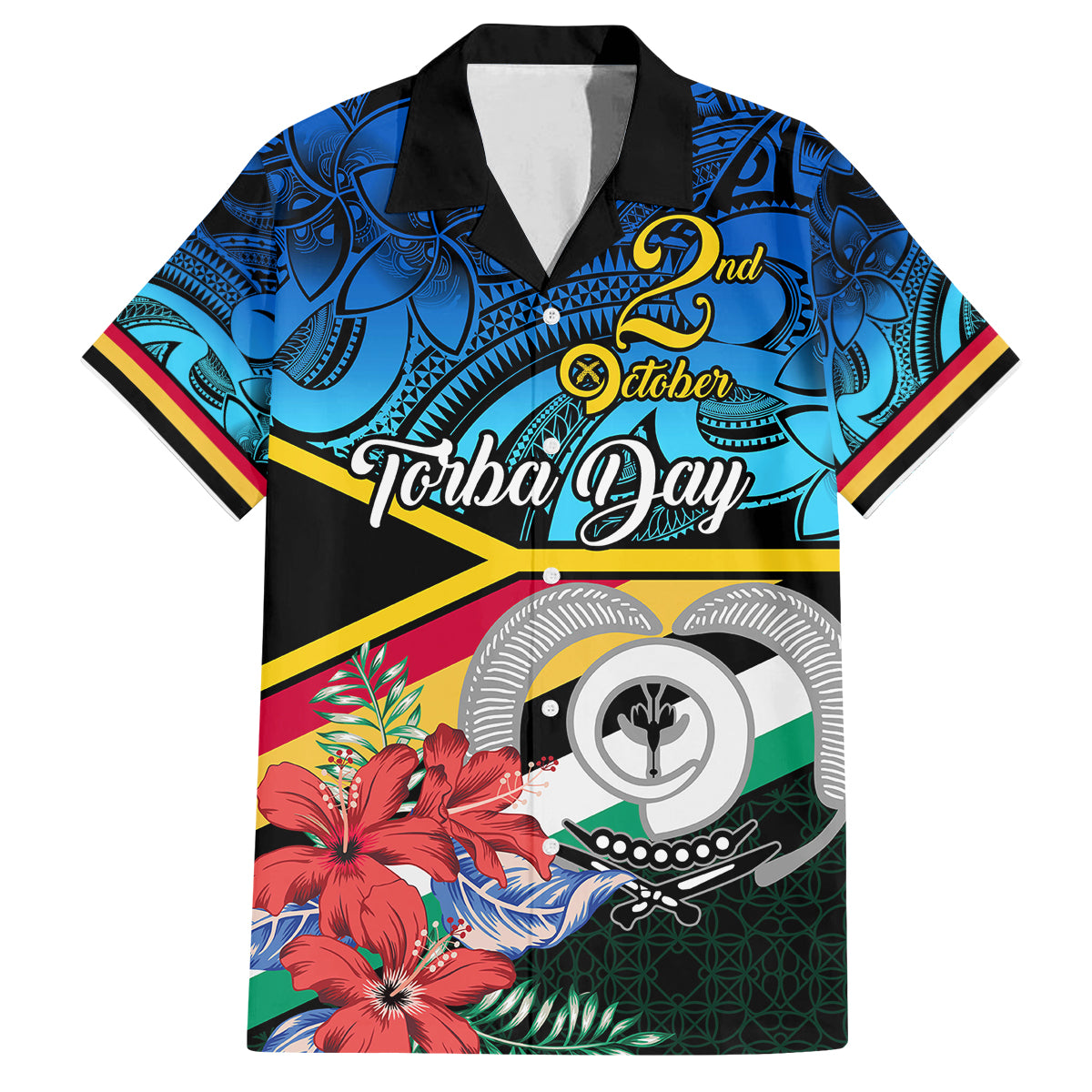 Torba Vanuatu Family Matching Long Sleeve Bodycon Dress and Hawaiian Shirt Sand Drawing With Polynesian Pattern LT9 Dad's Shirt - Short Sleeve Black - Polynesian Pride