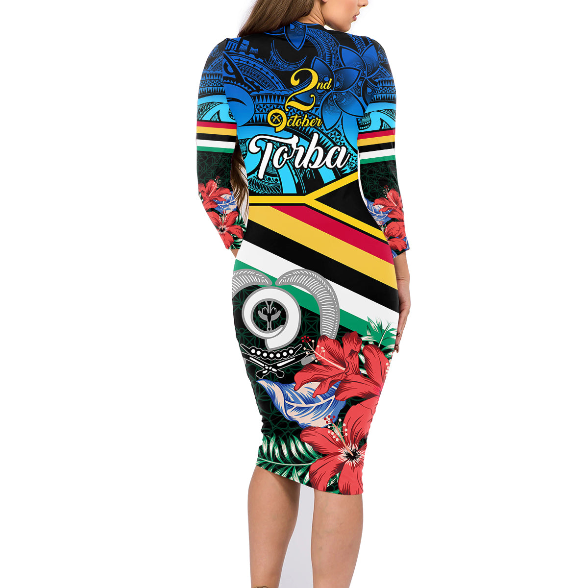 Torba Vanuatu Family Matching Long Sleeve Bodycon Dress and Hawaiian Shirt Sand Drawing With Polynesian Pattern LT9 - Polynesian Pride