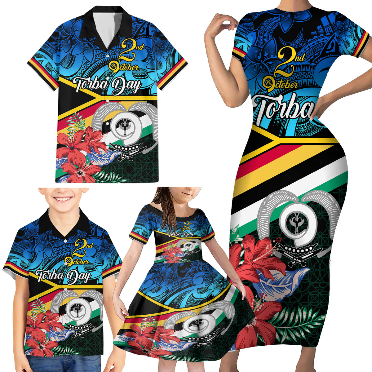 Torba Vanuatu Family Matching Short Sleeve Bodycon Dress and Hawaiian Shirt Sand Drawing With Polynesian Pattern LT9 - Polynesian Pride