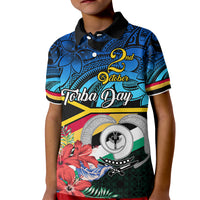 Torba Vanuatu Kid Polo Shirt Sand Drawing With Polynesian Pattern LT9 Kid Black - Polynesian Pride