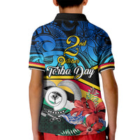 Torba Vanuatu Kid Polo Shirt Sand Drawing With Polynesian Pattern LT9 - Polynesian Pride