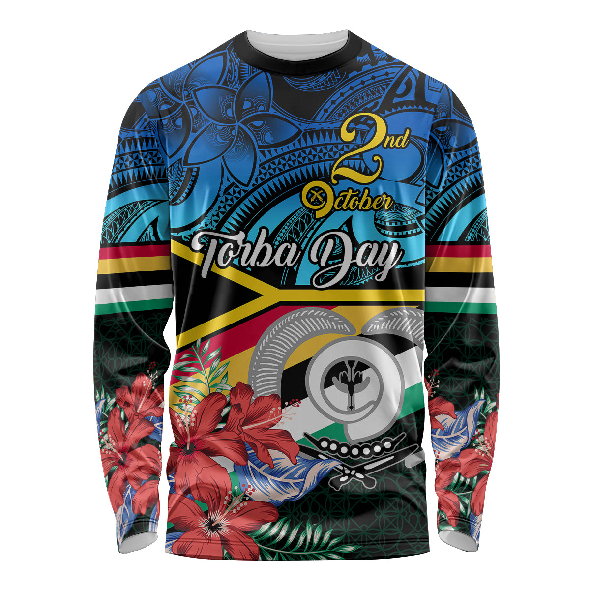 Torba Vanuatu Long Sleeve Shirt Sand Drawing With Polynesian Pattern LT9 Unisex Black - Polynesian Pride