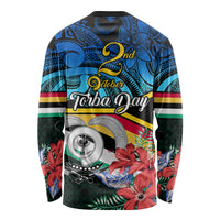 Torba Vanuatu Long Sleeve Shirt Sand Drawing With Polynesian Pattern LT9 - Polynesian Pride