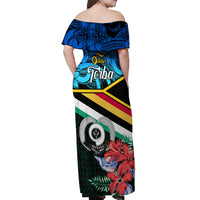 Torba Vanuatu Off Shoulder Maxi Dress Sand Drawing With Polynesian Pattern LT9 - Polynesian Pride