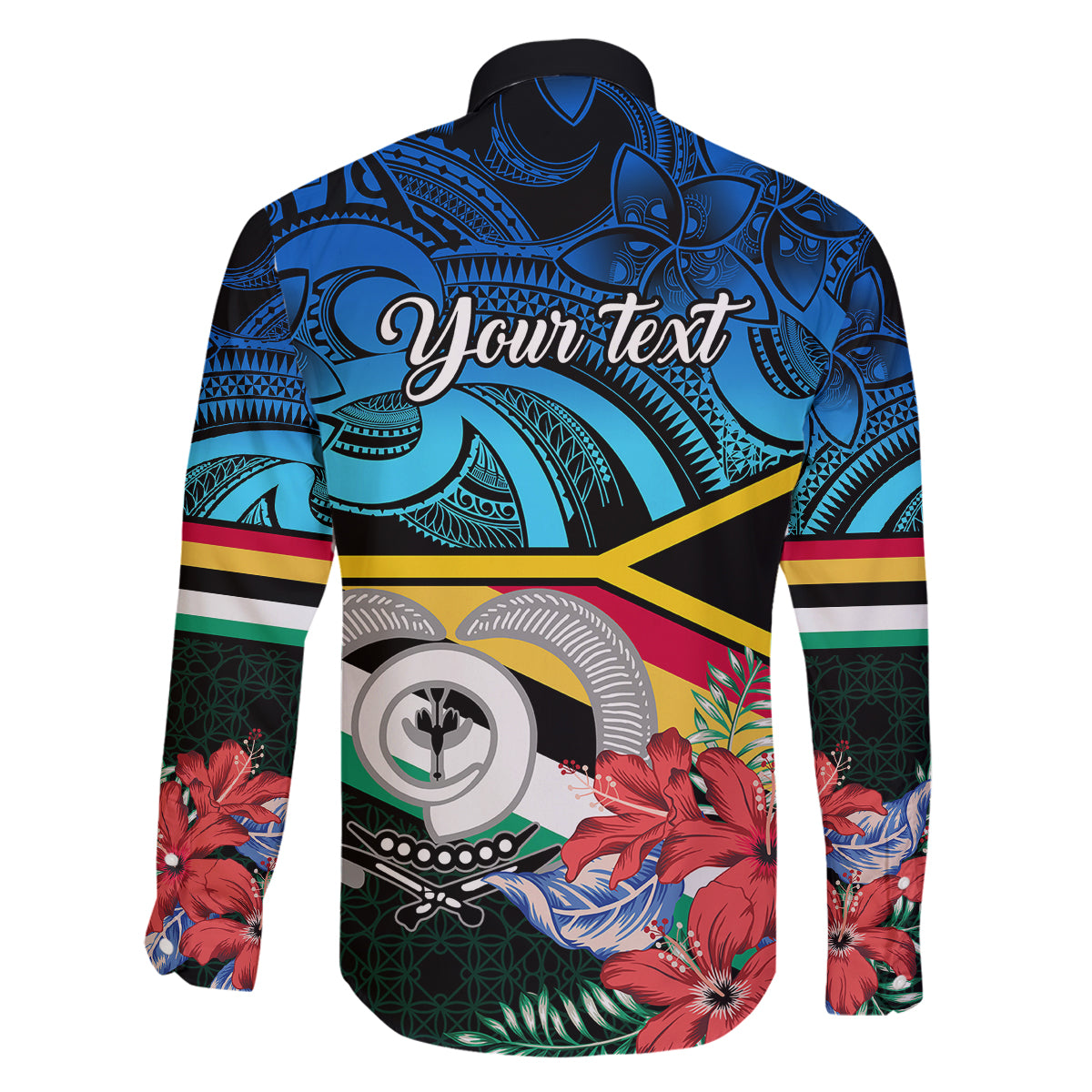 Personalised Torba Vanuatu Family Matching Long Sleeve Bodycon Dress and Hawaiian Shirt Sand Drawing With Polynesian Pattern LT9 - Polynesian Pride