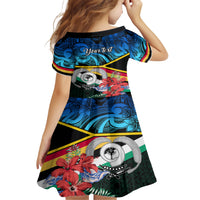 Personalised Torba Vanuatu Family Matching Short Sleeve Bodycon Dress and Hawaiian Shirt Sand Drawing With Polynesian Pattern LT9 - Polynesian Pride