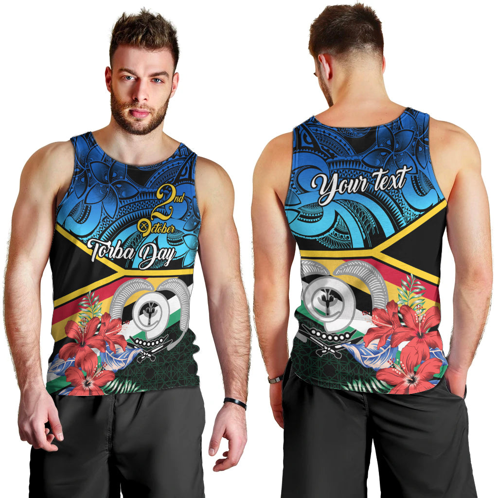 Personalised Torba Vanuatu Men Tank Top Sand Drawing With Polynesian Pattern LT9 - Polynesian Pride