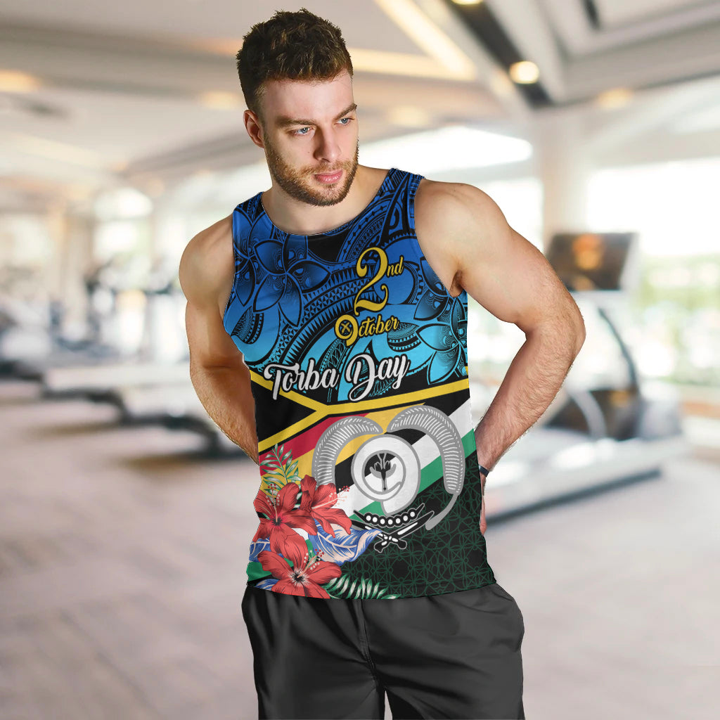 Personalised Torba Vanuatu Men Tank Top Sand Drawing With Polynesian Pattern LT9 - Polynesian Pride