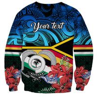 Personalised Torba Vanuatu Sweatshirt Sand Drawing With Polynesian Pattern LT9 - Polynesian Pride