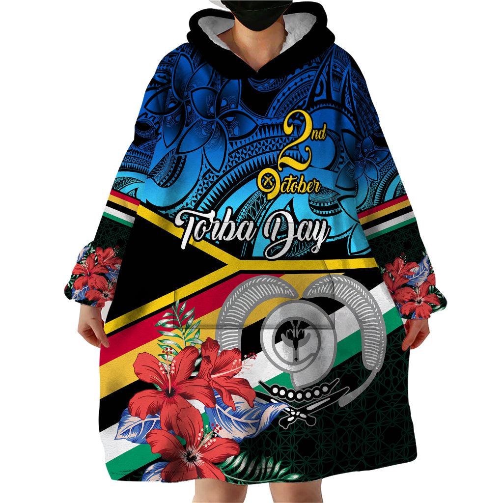 Personalised Torba Vanuatu Wearable Blanket Hoodie Sand Drawing With Polynesian Pattern LT9 - Polynesian Pride