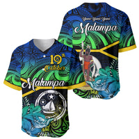 Malampa Day Baseball Jersey Vanuatu Flowers with Malampa Emblem Tribal Pattern LT9 - Polynesian Pride