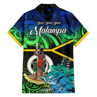 Malampa Day Family Matching Off Shoulder Maxi Dress and Hawaiian Shirt Vanuatu Flowers with Malampa Emblem Tribal Pattern LT9 - Polynesian Pride