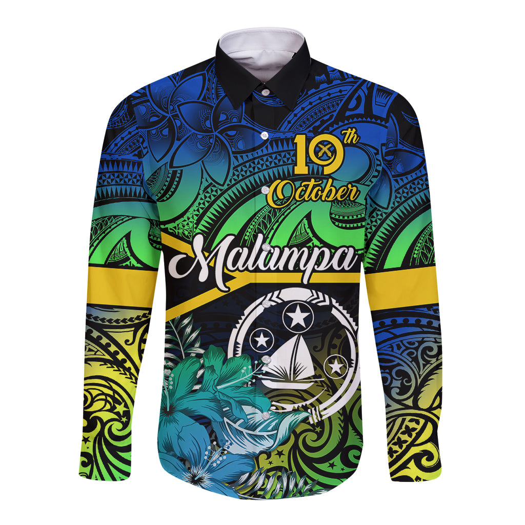 malampa-day-long-sleeve-button-shirt-vanuatu-flowers-with-malampa-emblem-tribal-pattern