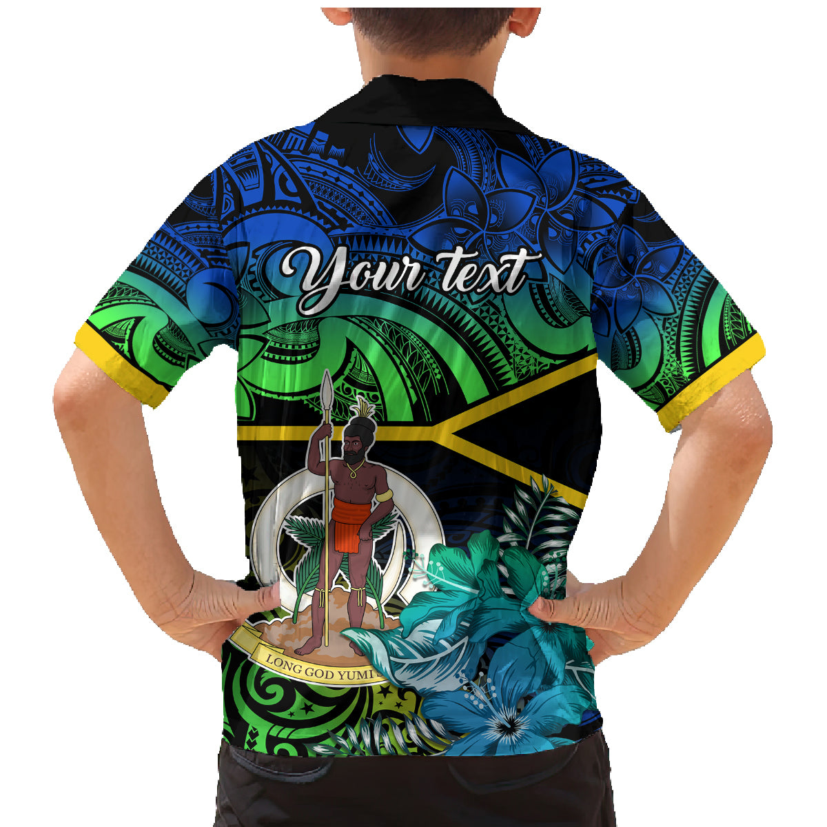 Personalised Malampa Day Family Matching Mermaid Dress and Hawaiian Shirt Vanuatu Flowers with Malampa Emblem Tribal Pattern LT9 - Polynesian Pride