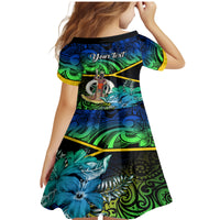 Personalised Malampa Day Family Matching Mermaid Dress and Hawaiian Shirt Vanuatu Flowers with Malampa Emblem Tribal Pattern LT9 - Polynesian Pride
