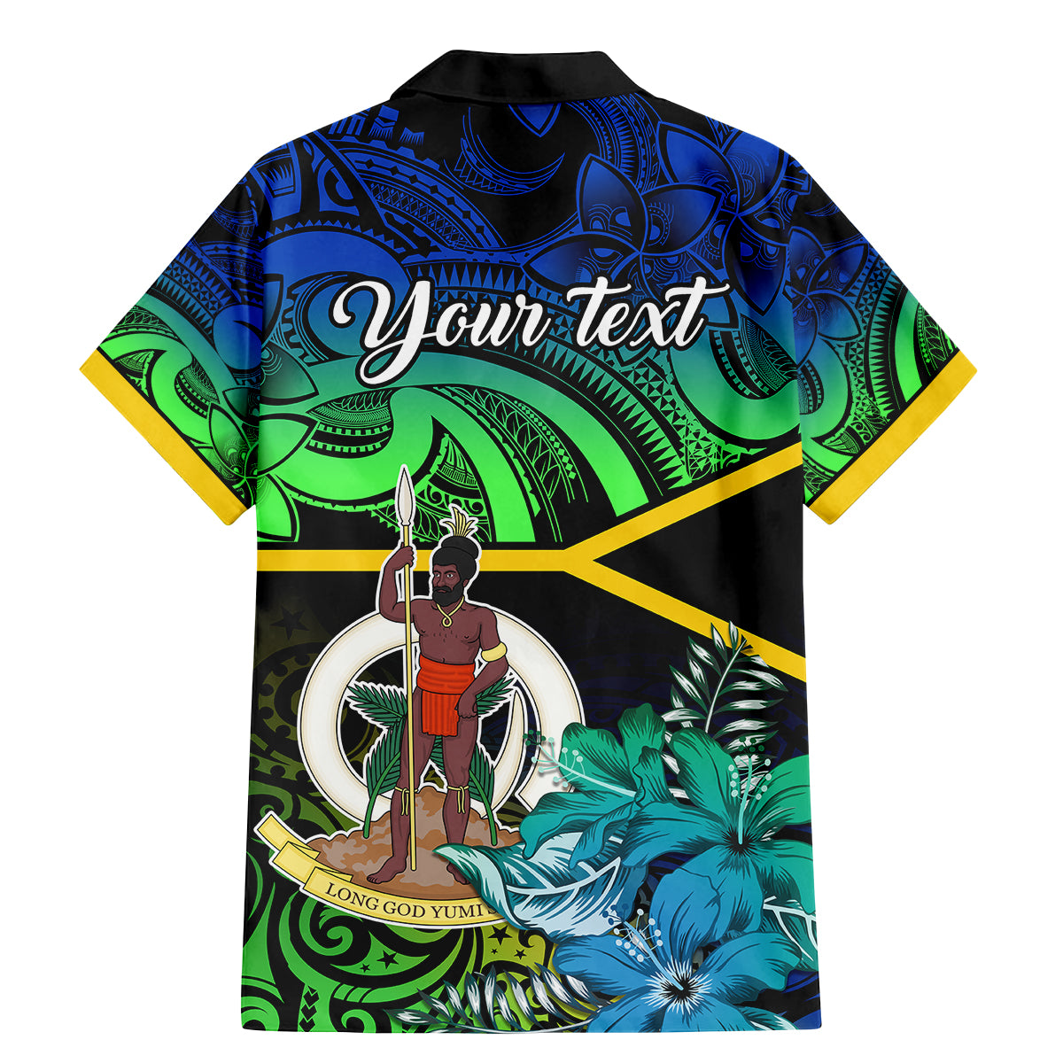 Personalised Malampa Day Family Matching Mermaid Dress and Hawaiian Shirt Vanuatu Flowers with Malampa Emblem Tribal Pattern LT9 - Polynesian Pride