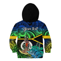 Personalised Malampa Day Kid Hoodie Vanuatu Flowers with Malampa Emblem Tribal Pattern LT9 - Polynesian Pride