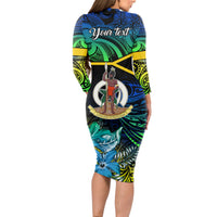 personalised-malampa-day-long-sleeve-bodycon-dress-vanuatu-flowers-with-malampa-emblem-tribal-pattern