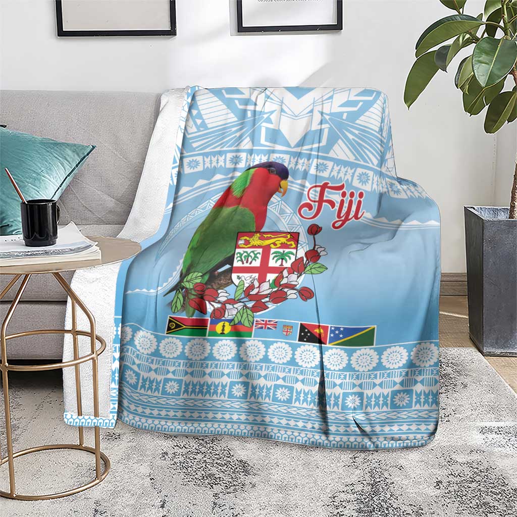 Melanesian Fiji Kula Bird Blanket with Tagimoucia Masi Tapa Pattern LT9 - Polynesian Pride