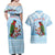 Melanesian Fiji Kula Bird Couples Matching Off Shoulder Maxi Dress and Hawaiian Shirt with Tagimoucia Masi Tapa Pattern