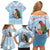 Melanesian Fiji Kula Bird Family Matching Off Shoulder Short Dress and Hawaiian Shirt with Tagimoucia Masi Tapa Pattern