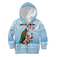 Melanesian Fiji Kula Bird Kid Hoodie with Tagimoucia Masi Tapa Pattern