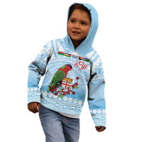 Melanesian Fiji Kula Bird Kid Hoodie with Tagimoucia Masi Tapa Pattern